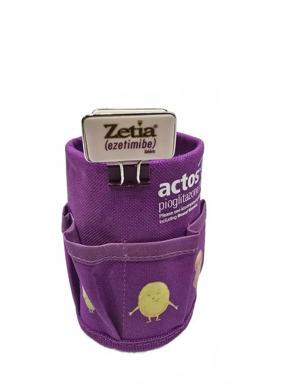 Vintage Actos Family Pioglitazone HCl Purple Fabric Organize